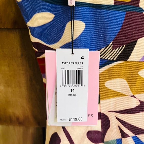 Anthropologie Women's Denim Printed Square-Neck Bodycon Mini Dress - Picture 9 of 15